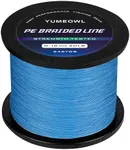 YUMEOWL Braided Fishing Line, Superline Abrasion Resistant Braided Lines,Zero Stretch, 8 Strand, Ocean Blue, 1093YDS, 100LB, 0.6MM