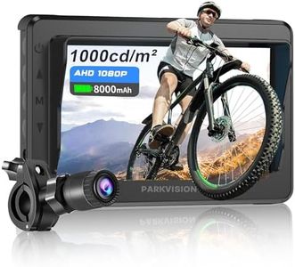 PARKVISION Handlebar Bike Mirror, Bicycle Rear View Camera with Anti-Glare Sunshade, 4.3'' HD 1080P Monitor, 8000mah Battery, 120° Wide Angle View, Bike Camera for Mountain,Ebike,Road Bike