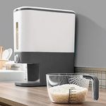 olpad Large Food Dispenser, Rice Dispenser, Rice Container Storage with Lid Measuring Cylinder Moisture Proof Household Cereal Dispenser Bucket for Kitchen Soybean Corn