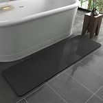 MontVoo Bath Mat Rug for Bathroom-Bathroom Mat Rug Non Slip Shower Mats-Super Absorbent Quick Dry Long Large Bathroom Runner in Front of Bathtub Sink Bath Floor Mats Dark Grey 43X150CM