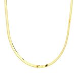 Source 18 inch 18ct Gold plated 4mm wide Flat Snake Herringbone Chain Necklace