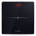 NUTRI FIT Digital Scale for Body Weight, Precision Bathroom Weighing Scale Step-On Technology High Capacity - 330 lb, LED Display with High Precision Measurements, Black