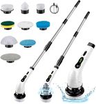 EVAAY Electric Spin Scrubber,Cleaning Brush Scrubber for Home, 8 Replaceable Brush Heads-90Mins Work Time,3 Adjustable Size,2 Adjustable Speeds for Bathroom Shower Bathtub Glass Car