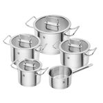 Zwilling J.A. Henckels Pro 65120-005-0 Cookware Set 5-Piece Stainless Steel, Silver, Regular, 651200050