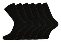 NEW Ladies Cotton LOOSE TOP SOCKS Size 4-6 6-pack BLACK