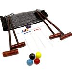 Big Game Hunters Hatford 4 Player Croquet Set With 76 Centimetre Long Mallets in a Drawstring Bag