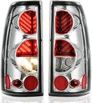 DWVO Tail Lights Compatible with 1999-2006 Chevy Silverado 1500 2500 3500 & 2007 Silverado Classic Body Style, 1999-2002 GMC Sierra 1500 2500 3500 Tail Lamps SMD-Chrome Lens