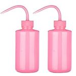 UNVOJL 2 Pieces Eyelash Washing Bottle with Cap 250ml Plastic Squeeze Bottle Eyelash Extension Tools for Beauty Salon (Pink)