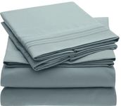 Mellanni Twin XL Sheets - 3 Piece Iconic Collection Bedding Sheets & Pillowcases - Luxury, Soft, Cooling Bed Sheets - Deep Pocket up to 16" - Fits College Dorm Mattress (Twin Extra Long, Spa Blue)