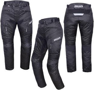 Escape Men's Durable Motorcycle Pants All Season Cordura Textile Fabric Motorbike Riding Overpants and Protection Armor (as1, Waist_Inseam, Numeric_36, Numeric_32) Black