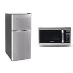 Frigidaire EFR451 2 Door Refrigerator/Freezer, 4.6 cu ft & Farberware Countertop Microwave 700 Watts, 0.7 Cu. Ft.