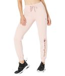 Champion Women's Plus Powerblend Hoodie, Script Logo, Sheer Pale Pink, X-Large