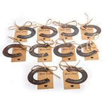 WC 10 Pcs Lucky Horseshoes Western Christmas Decor Wedding Favors Rustic Horseshoe Mini Horse Decor Party Western Party Decorations Baby Shower Return Gifts With Tags Vintage Craft Horseshoe