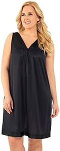 Vanity Fair Women's Plus Size Coloratura Sleepwear Short Gown 30807, Midnight Black, 1X-Large