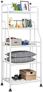 Forthcan 5-Tier Shelving Unit Shelves Storage Rack Heavy Duty Organizer Metal Plant Stand Shelf for Laundry Bathroom Kitchen Pantry Closet Indoor/Outdoor (White, 5-Tier)