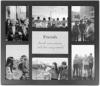 Happy Homewares Modern Black Multi Collage Picture Frame with Friends Wording and Cute Phrase - Cherish Every Memory and Love Every Moment | for Table or Wall