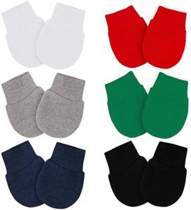 Baby Mittens No Scratch Mittens Infant Soft Gloves Mittens for 0-6 Months Boys Girls (Red, 6 Pairs)