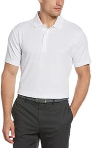 PGA TOUR Men's Airflux Solid Mesh Short Sleeve Golf Polo Shirt (Sizes S-4x), Bright White, Medium