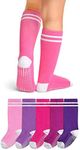 LA ACTIVE Girls Knee High Socks Cozy Warm Cotton Uniform Athletic Socks for Toddlers Dress Socks