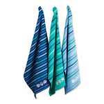 DII Cotton Embroidered Blue Sea Dish Towels, 18 x 28 Set of 3, Decorative Oversized Kitchen Towels for Everyday Cooking and Baking