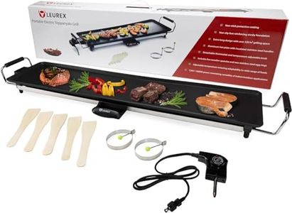 Premium Heavy Duty 35” Electric Portable Nonstick Teppanyaki Hibachi Grill Leurex Extra Large Table Top Griddle BBQ Barbecue Indoor Outdoor Camping with Adjustable Temperature