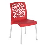 Nilkamal Mid Back Chair NS19SS | Chair for Living Room, Bed Room, Kitchen, Office Room, Outdoor| 100% PolyPropylene Stackable Chair | (Bright Red)