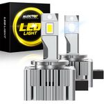 AUXITO D3S D3R LED Bulbs, 24000Lumens 120W 6000K White 500% Brightness, Xenon HID Replacement Lights, Plug and Play Fog Light Bulbs, Pack of 2