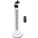 ICON BEST 36-inch Oscillating Tower Fan with 3 Speed, 3 Breeze mode, LED display, Auto-Timer, and Remote Control (White)