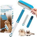 4in1 Multi Functional Hair Removal Brush for Furniture,Cat&Dog Hair Brush with Adjustable Handle,Deeply Remove Pet Hair from Fabric.Washable Pet Hair Brush Better Than Lint Rollers,FOUBUS 2 Pcs Brush