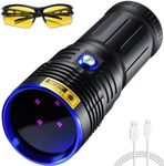 DARKBEAM UV Torch 365nm Flashlight Wood’s lamp, Rechargeable Blacklight 50W Powerful, LED Ultraviolet USB-C Black Light Portable Pet Urine Detector for Resin Curing, Ore, Leak Detection