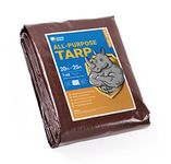 GUARD SHIELD Brown/Green Tarp 20x25 Feet Medium Duty Outdoor Waterproof Multi Purpose Poly Tarps Cover 7mil