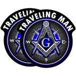 eDesign 2-Pack Traveling Man Shriner Compass Mason Masonic Freemason G Sticker Decal - 4 Inches - Masonic Stickers for Car Truck SUV Van Window Bumper Wall Laptop Tablet Tumbler and Any Smooth Surface