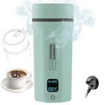 Emooncn 550ML Travel Kettle Portable Travel Kettles Electric Small Kettle,Up 8Hours Insulation Function 6-Speed Temperature Adjustment Mini Kettle Travel Kettle to Take on Holiday Auto Shut Off White