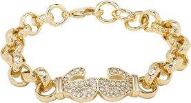 THE BLING KING Boxing Glove Gold Belcher Bracelet 18K Real Gold Plated Jewellery Diamond Pattern Belcher Bracelet Gold Chunky Chain Bracelet Gift- Length: 8 Inches, Width: 8MM