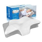 HOMCA Cervical Pillow Memory Foam Pillow, 2 in 1 Contoured Orthopedic Pillow for Neck and Shoulder Pain Relief, Ergonomic Neck Pillows for Side Back Stomach Sleepers(Gray)