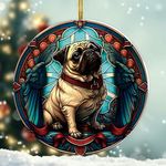 Tipbrol Pug Gifts for Pug Lovers Women - Pug Christmas Ornament 2023 Keepsake, Pug Ornaments for Christmas Tree, Pug Ornament Dog Christmas Decorations