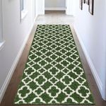 U'Artlines Runner Rug for Hallway 2×6feet Non Slip Kitchen Floor Carpet Runners Green Geometric Pattern Machine Washable Area Rug for Entryway Bathroom