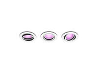 Philips Hue White & Color Ambiance Centura Pack of 3 Round recessed spotlights, dimmable Ceiling Lights for The Hue System with 16 Million Colours, Intelligent Light Control via Voice and app, White.