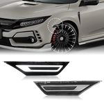 Aexploer for Civic LED Side Marker Lights Compatible with 2016 2017 2018 2019 2020 2021 & 10TH Gen & Type R Civic Turn Signal Running Lights Assemblies (16-21 Clear Lens White Lights -New)