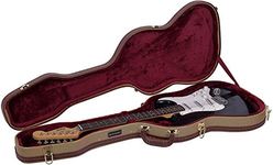 Crossrock Hard-Shell Wood Case-Stainless Steel Latches, Sponge Lining, Metal Feet, Storage Space-for Telecaster and Stratocaster Style-Vinyl Tweed (CRW620STTW)
