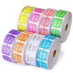 L LIKED 16000 Assorted Double Raffle Tickets 50/50, 8 Rolls, Each roll 2000 Double Tickets (Easy Read Green, Red, Pink, Yellow, Blue, White, Orange, Purple)