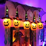 AVESSI Halloween Decorations, Outdoor Lights, IP44 Waterproof Halloween Pumpkin Lights, 5 Pumpkin Lights, Battery Powered Halloween Lights for Indoor Outdoor Home Party Yard Garden Tree