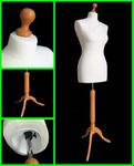 The Shopfitting Shop Size 14 Female Dressmaking Mannequin Tailors Bust Dressmakers Display Dummy on a stylish Wooden Tripod Base