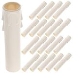 DOITOOL 24pcs Tear Candle Tube Lamp Holder Light Socket Outlet E12 Socket Chandelier Socket Covers Candle Covers Sleeves 4 Inch Candelabra Base Candle Covers for Chandelier Socket Holders