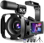 5K Video Camera Camcorder, UHD 64MP Vlogging Camera for YouTube with 3" 270° Rotatable Touch Screen, Digital Camera with IR Night Vision, 16X Zoom/WiFi/Webcam/HD/32GB Card/2 Batteries/Microphone