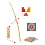 Janod - Wooden Archery Set - A Bow, 3 Arrows, a Quiver and 4 Targets - Outdoor Game and Sport - Dexterity and Motor Skills - FSC-Certified - 5 Years +, J03172