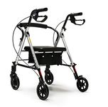 Lumex Set N' Go Adjustable Rollator-Silver Seat Height Adjusts From 18"-22", 14 Pound