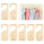 Wood Baby Wardrobe Divider, 7 Pieces from Newborn to 24 Months Safe Baby Clothes Dividers Smooth Odorless Infant Closet Separators New Baby Shower Gifts for Boys Girls Toddler (Animal Pattern)