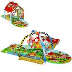 Lionelo Agnes Plus 2in1 Playmat Baby Gym from Birth, Playhouse with Vibrant Colours, Educational Toys, Safe & Washable, Stimulate & Nurture Your Baby's Development, Infant Learning & Fun, 142x142x45cm