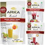 Arka All Natural Combo Pk Of 3 Digestion Booster + Herbal Energy Drink + Kokum Power Punch Health & Nutrition Instant Powder Drink mix - 230gm Each